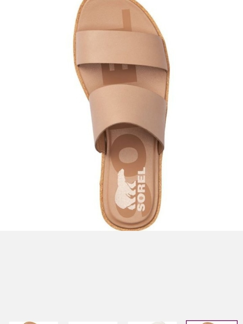 Sorel Women's Double Band Slide Sandal in Taupe/Nude - Picture 3 of 6